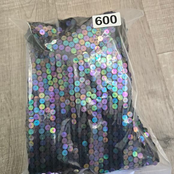 Oleg Cassini Vintage Sequin Dress Sz 8 Iridescent Open Back Cocktail Party Glam - Picture 10 of 10